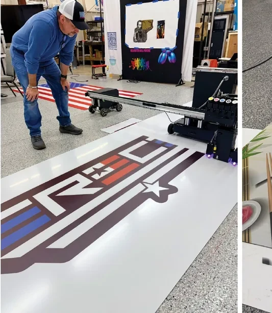 American flag printed directly onto a floor