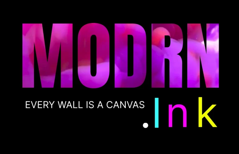 Modrn Ink logo with the line Every wall is a canvas